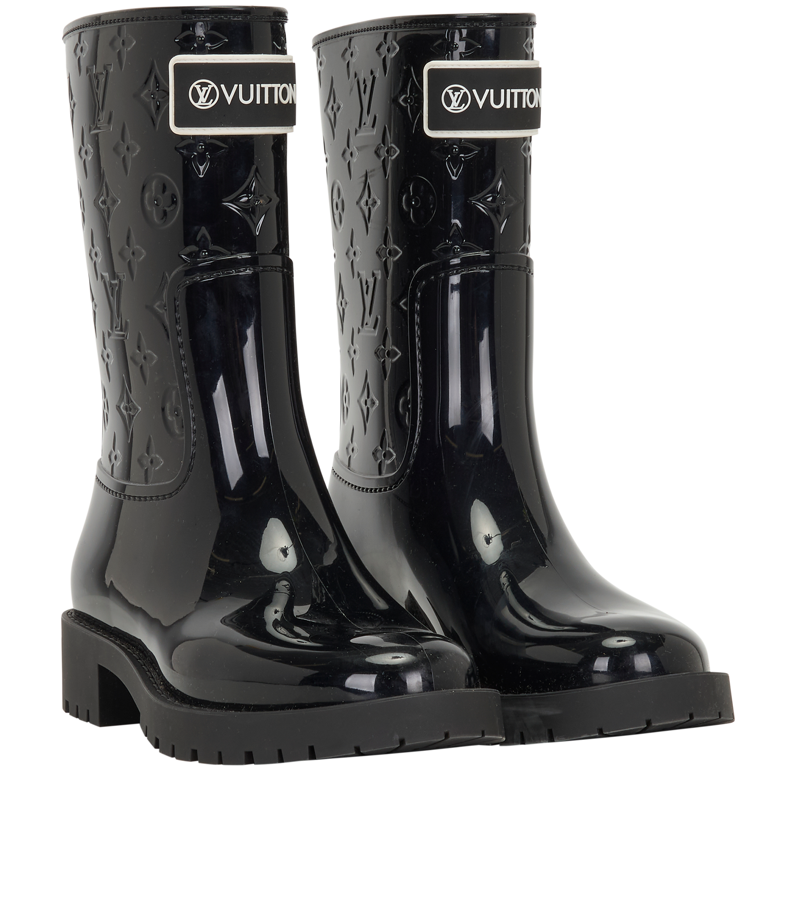 Louis Vuitton Drop Flat Half Rain Boots, &pound;275, Shoes, Black, Side view