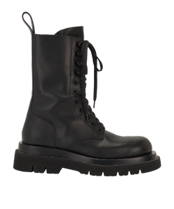 Bottega Veneta Lug Lace-Up Boots, Leather, Black, UK 5.5, DB, 2*