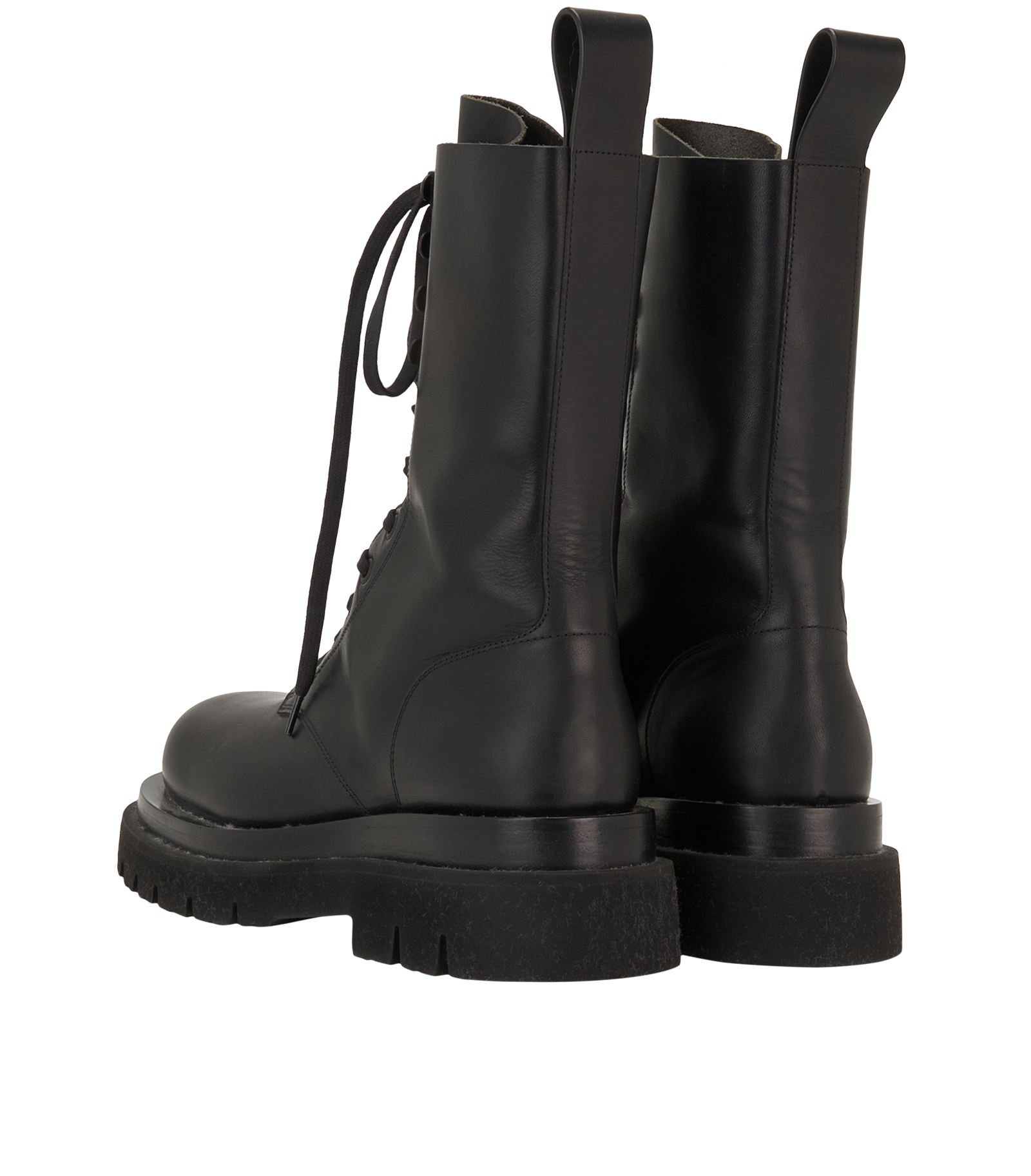 Bottega Veneta Lug Lace-Up Boots, &pound;180, Shoes, Black, Leather, Back view