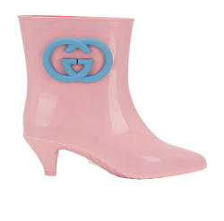 Gucci GG Ankle Boots, Rubber, Pink, UK4, B/DB, 2*