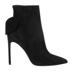 Saint Laurent Bow Ankle Boots, Suede, Black, UK6, DB/B, 2*