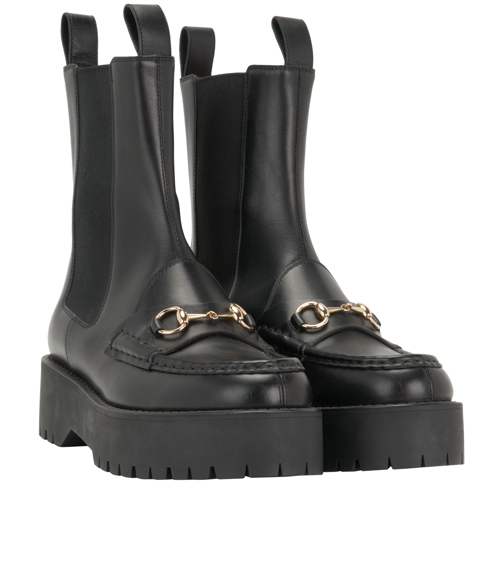 Gucci Horsebit Boots, &pound;450, Shoes, Black, Leather, Side view