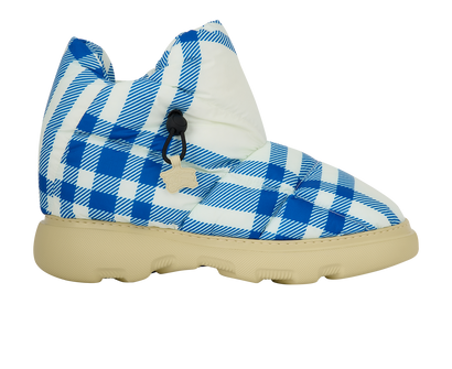 Burberry Check Pillow Boots, £210, Shoes, Blue, Polyester Mix, Front view