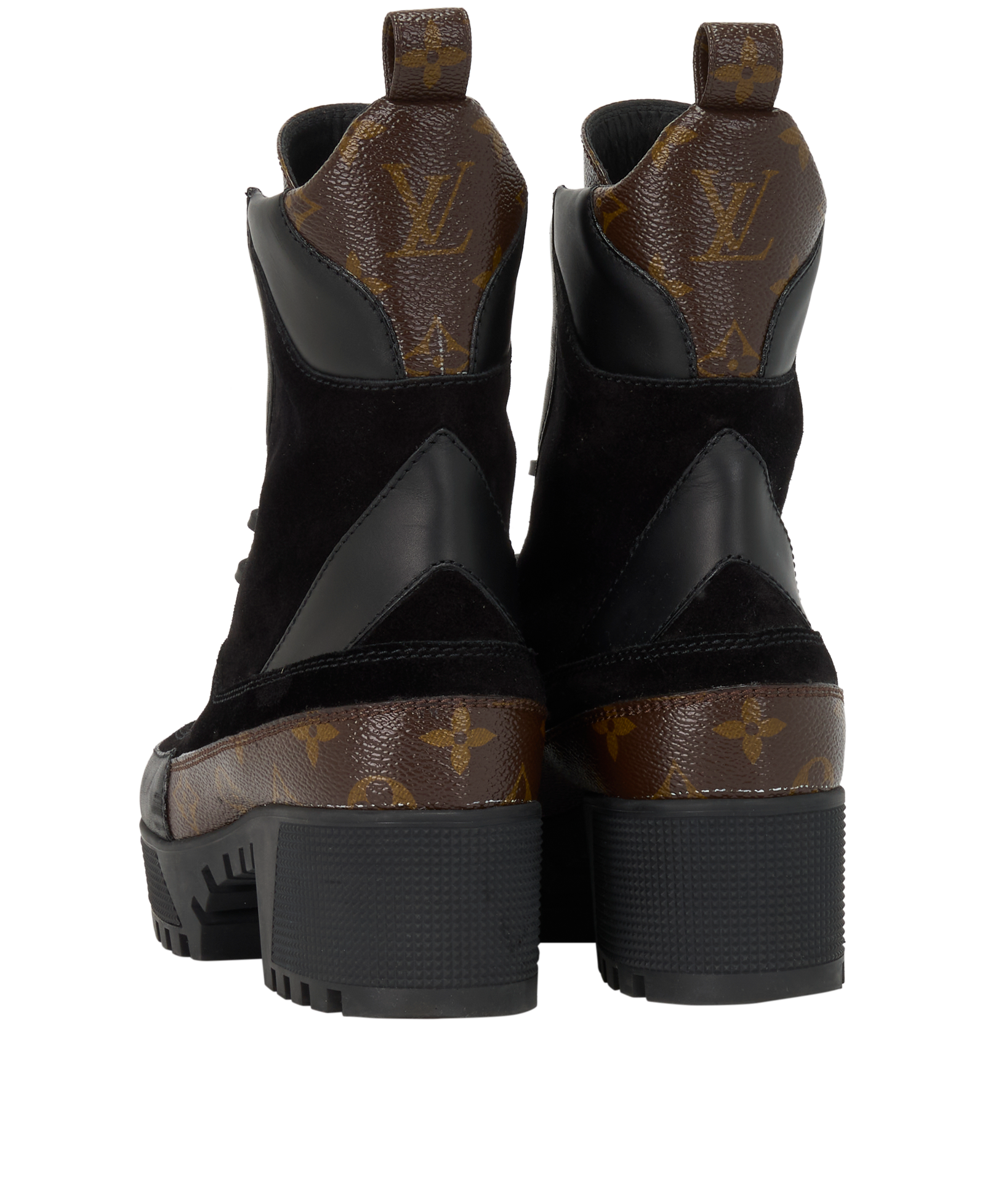 Louis Vuitton Laureate Desert Boots, &pound;595, Shoes, Brown, Canvas/Suede, Back view