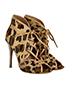 Alaia Leopard Calf Hair Lace Up Boots, side view
