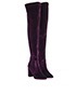 Aquazzura Purple Velvet So Me Knee High Boots, side view