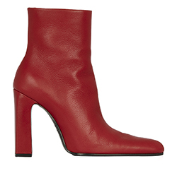 Balenciaga Round 110 Ankle Boots, Leather, Red, 4, Db/B, 4*