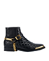 Balmain Quilted Ankle Boots, front view