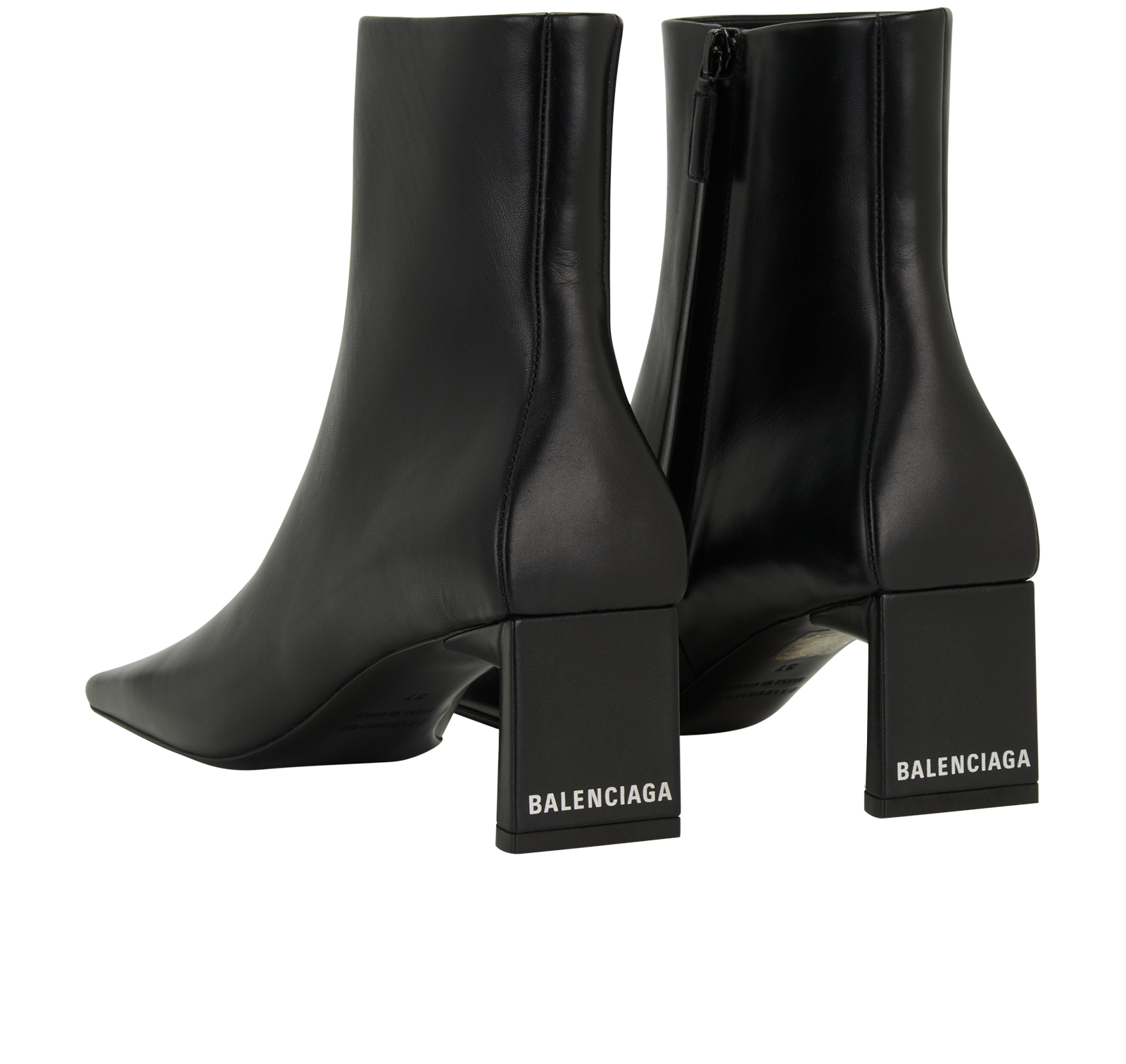 Balenciaga Kitten Heels Boots, &pound;290, Shoes, Black, Leather, Back view