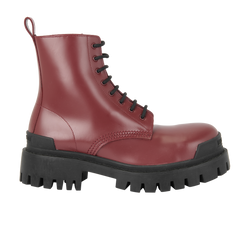 Balenciaga Combat Boots, Leather, Burgundy, UK5.5, 3*