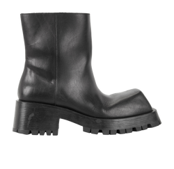 Balenciaga Trooper Bootie, Mens, Leather, Black, UK7, B/DB, 2*