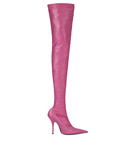 Balenciaga Over the Knee Stretch Boots, Nylon, Pink,5, 1*