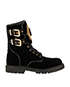 Balmain Eagle Cannetille Buckle Boots, front view
