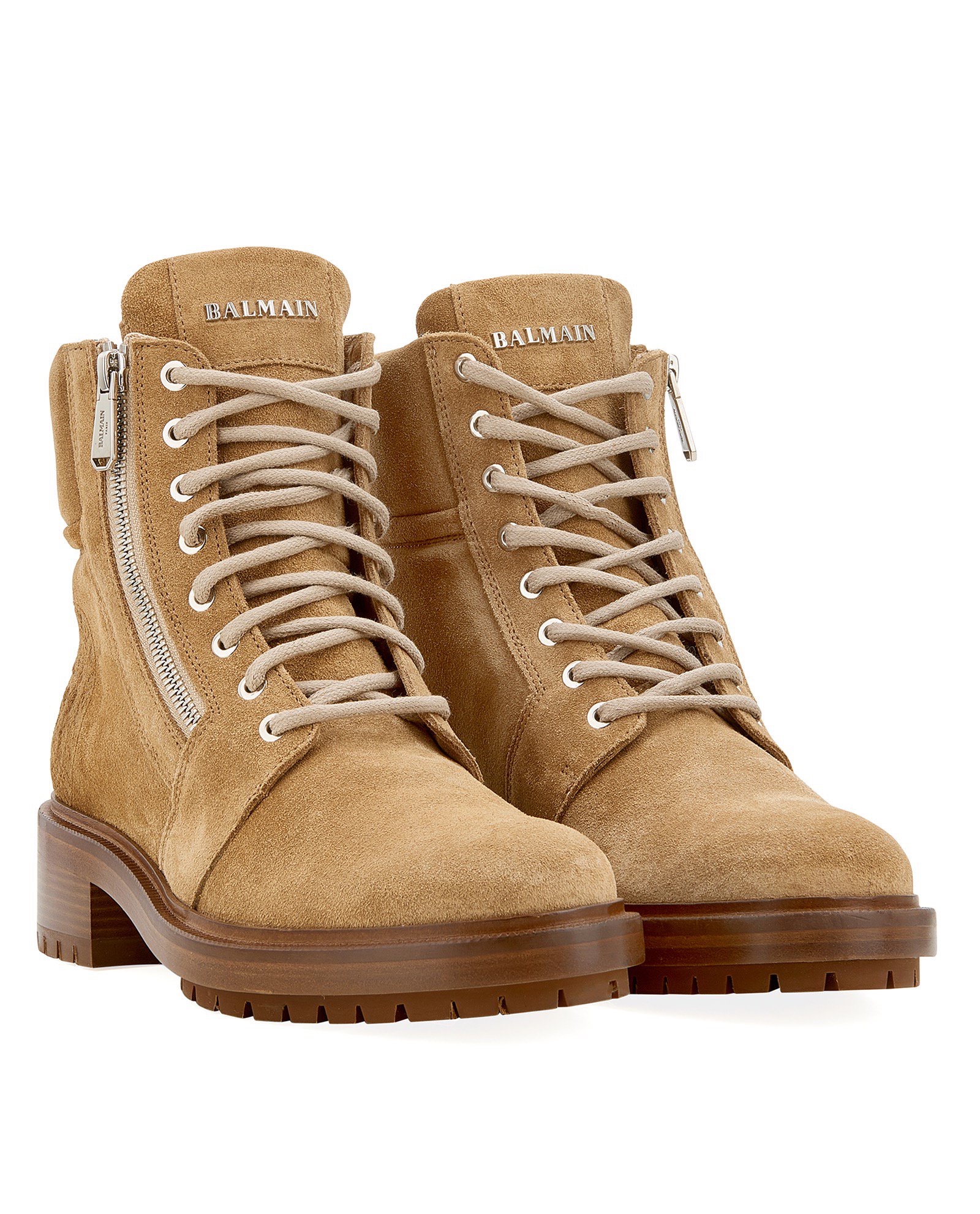 Balmain Ranger Army Boots, &pound;300, Shoes, Beige, Suede, Side view