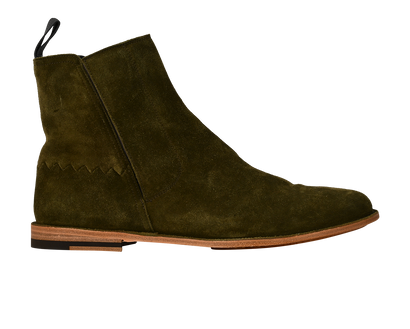 Bottega Veneta Ankle Boots, £320, Shoes, Green, Suede, Front view
