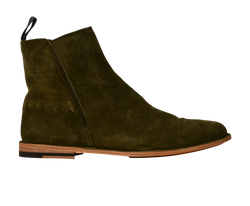 Bottega Veneta Ankle Boots, Mens, Suede, Green, UK8, DB/B, 3*