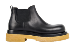Bottega Veneta Lug Boot, Men, Leather, Black, UK7, B/DB, 3*
