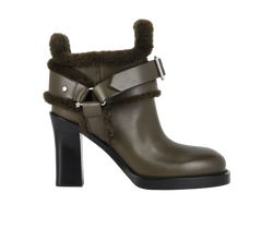 Burberry Cozy Mini Stirrup Boots, Leather/Shearling, Green, UK6, DB, 3*