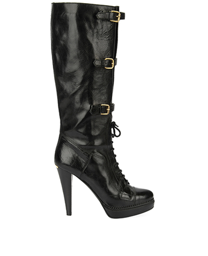 Burberry Lace Up Full Length Boots, front view
