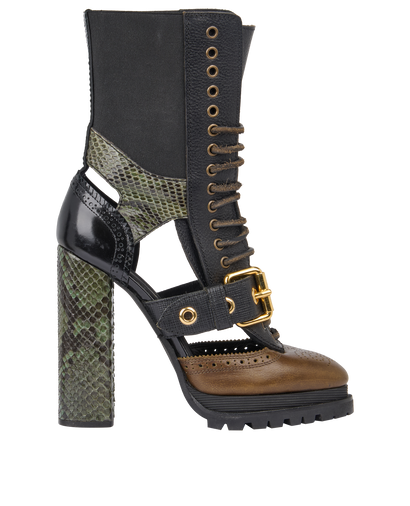 Burberry Lace Up Open Boots, front view