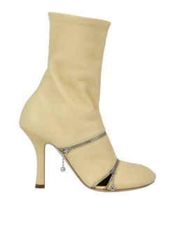 Burberry Peep Boots, Leather, Yellow, UK6, DB/B, 3*