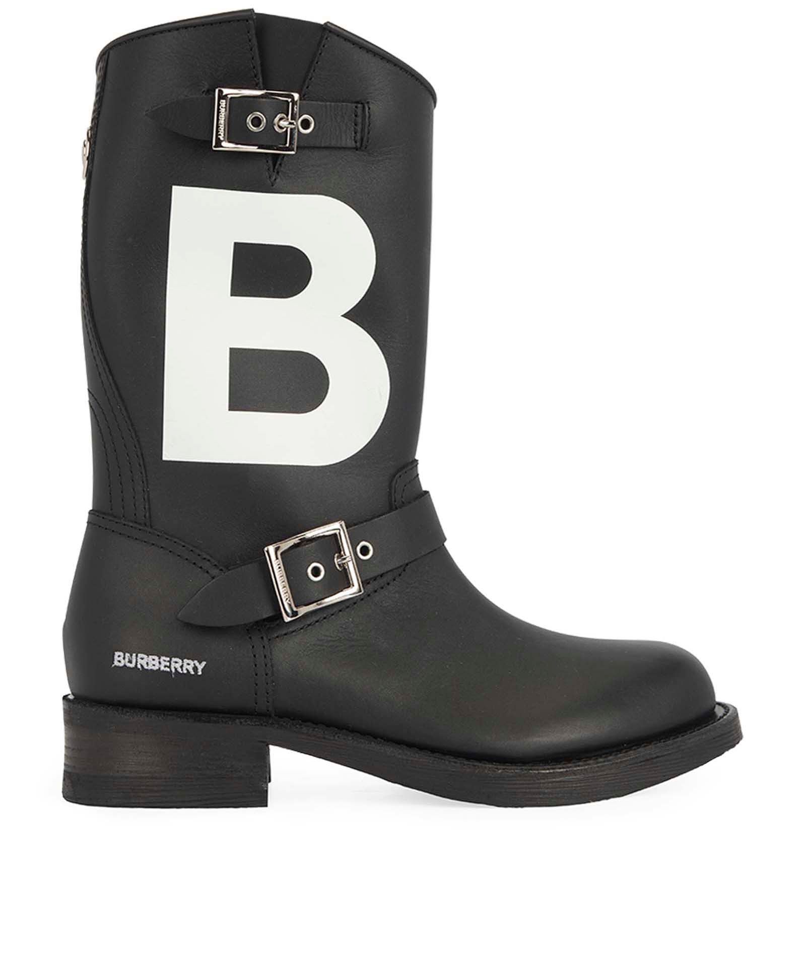 Burberry TB Motif Biker Boots, - Designer Exchange | Buy Sell
