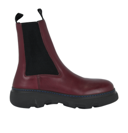 Burberry Creeper Chelsea Boots, Mens, Leather, Burgundy, UK9, B/DB, 3*