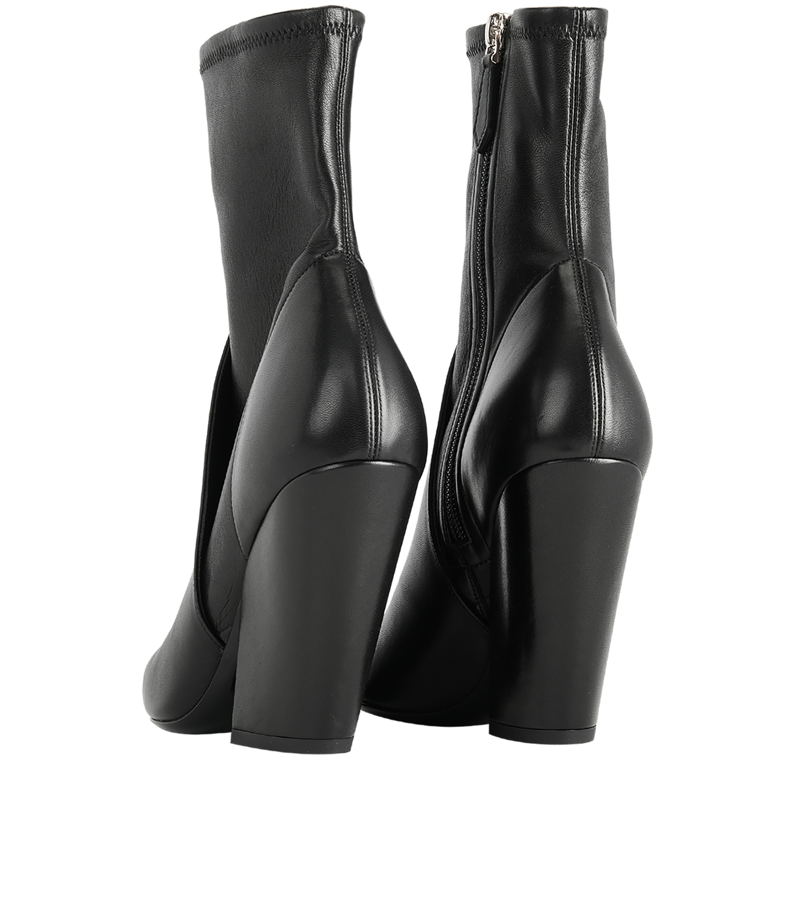 Burberry Heeled Ankle Boots, &pound;210, Shoes, Black, Leather, Back view