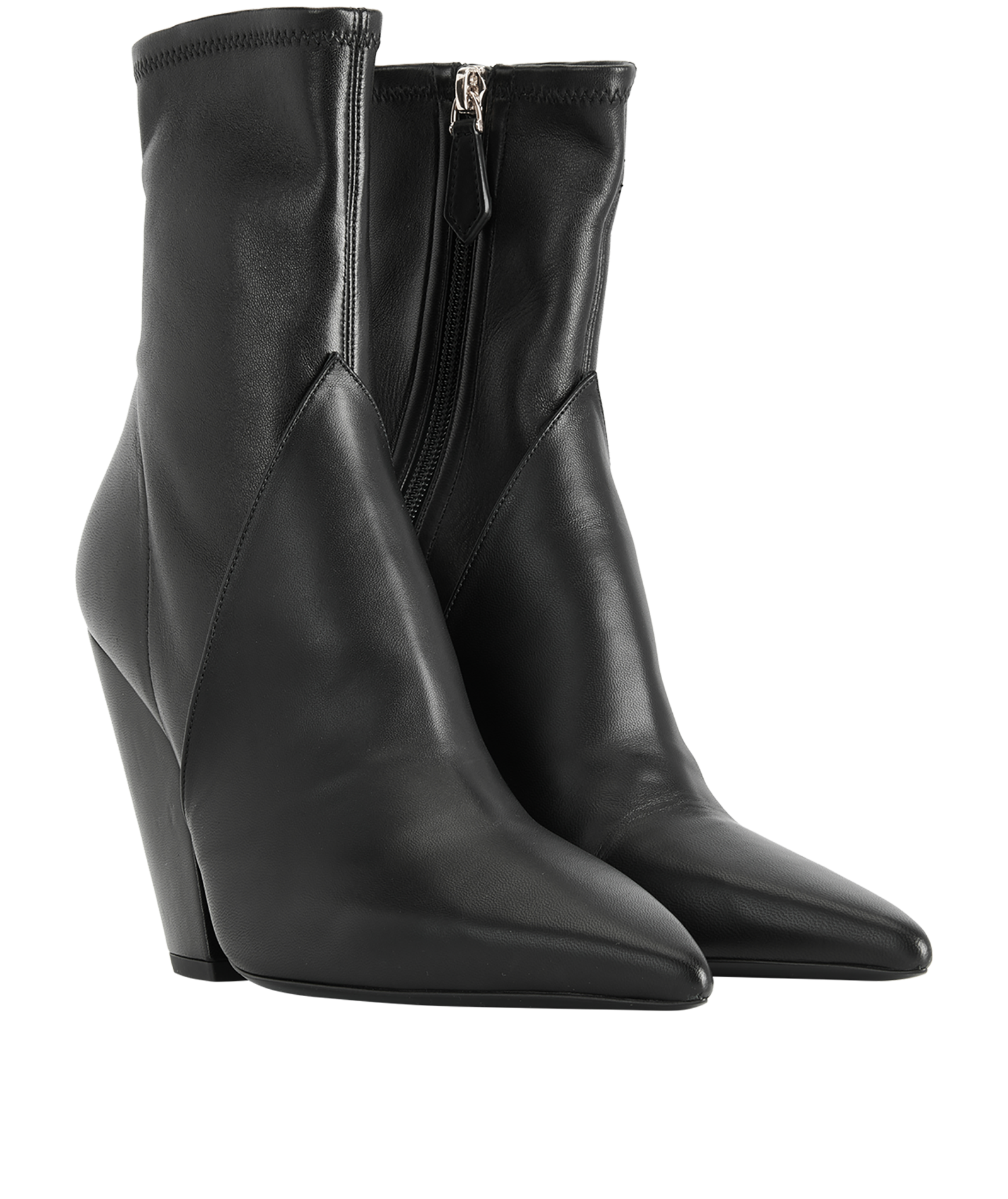 Burberry Heeled Ankle Boots, &pound;210, Shoes, Black, Leather, Side view