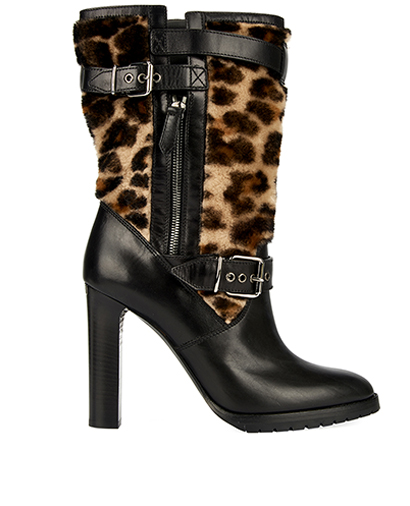 Burberry Shearling Leopard Boots, front view
