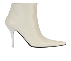 Celine Unhidden Ankle Boots, Leather, White, 4, DB/B, 2*