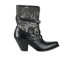 Celine Studded Cowboy Boots,Leather, Black, UK4, 3*