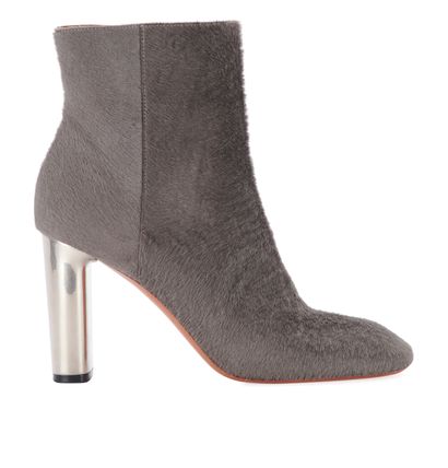 Celine Metallic Heel Ankle Boots, front view