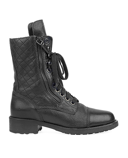 Chanel Quilted Combat Boots, front view