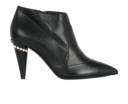Chanel Embellished Ankle Boots, front view