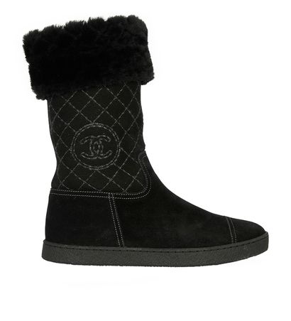 Chanel CC Winter Boots, front view