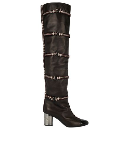 Chanel 2017 Runway OTK Boots, front view