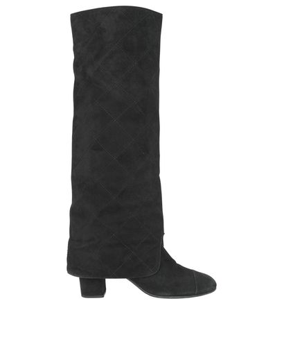 Chanel CC Quilted Boots, front view