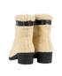Chanel Logo Ankle Boots, £650, Shoes, Beige/Black, Leather/Shearling, Back view