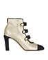 Chanel Faux Pearl Ankle Boots, front view