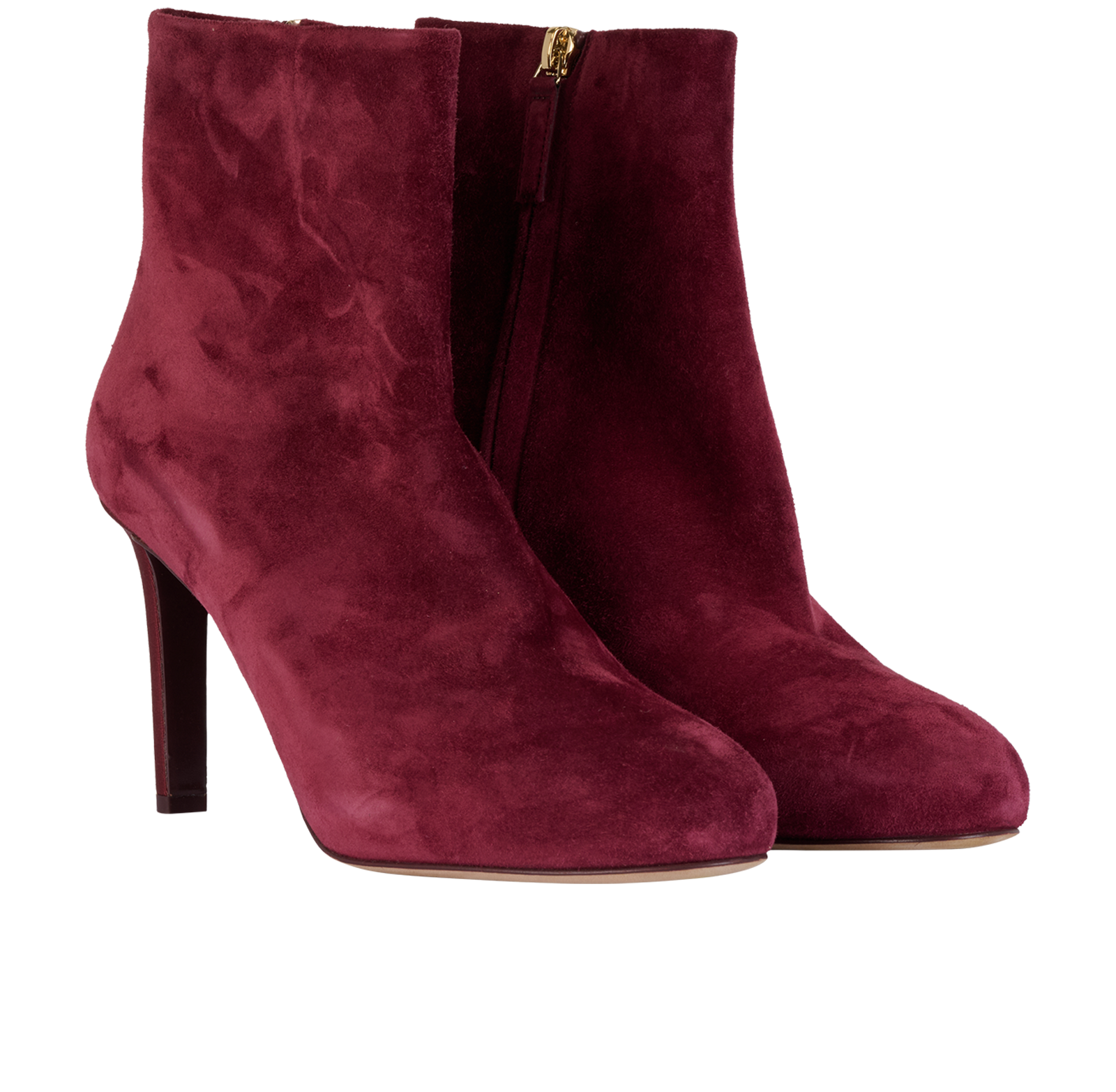Chanel Ankle Boots, &pound;650, Shoes, Burgundy, Suede, Side view