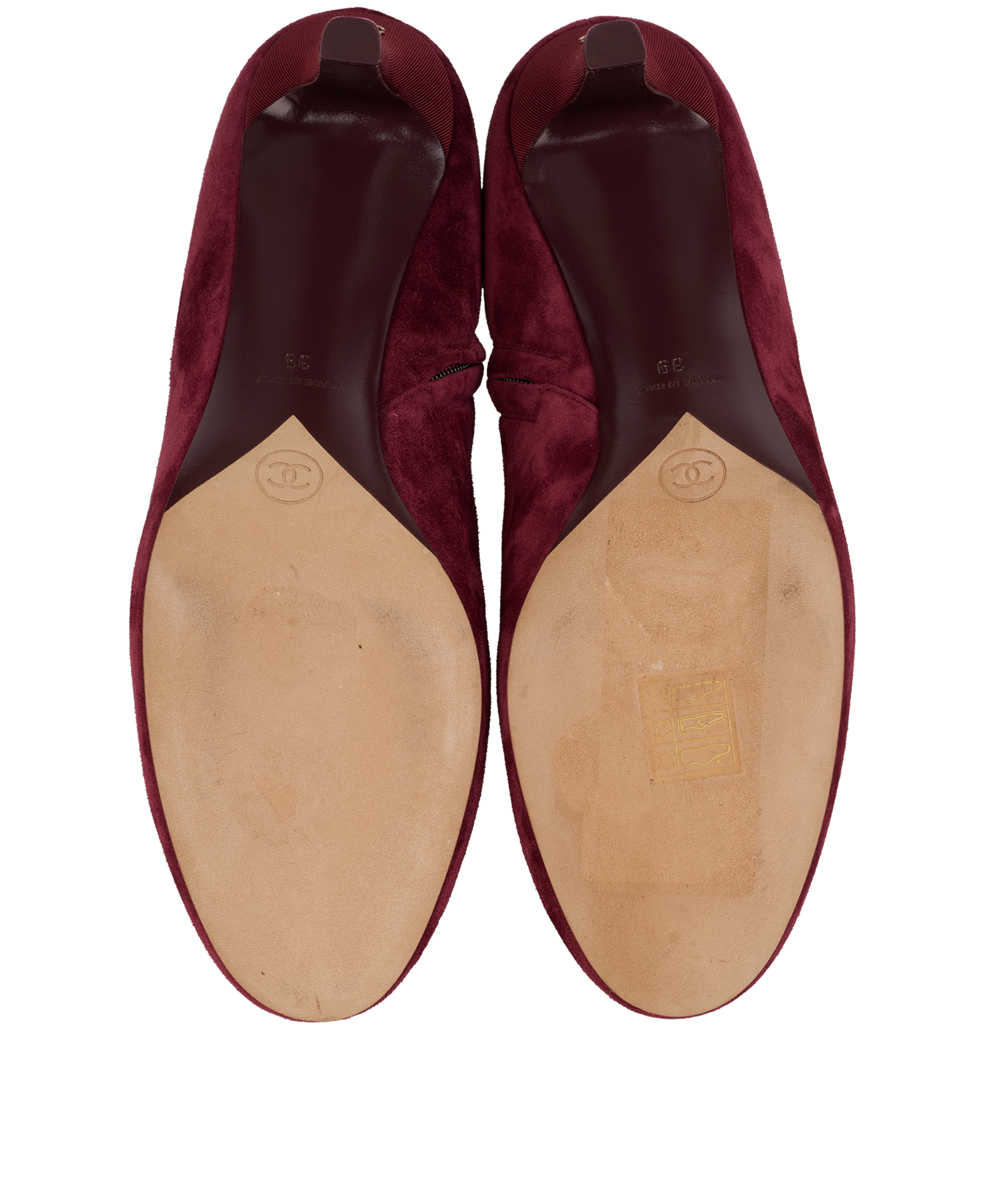 Chanel Ankle Boots, &pound;650, Shoes, Burgundy, Suede, Top view