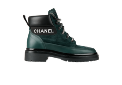 Chanel Hiking Boots, Leather, Green, UK 3, B/DB, 3*