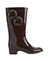 Chanel Maroon Rainboots, front view