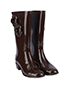 Chanel Maroon Rainboots, side view
