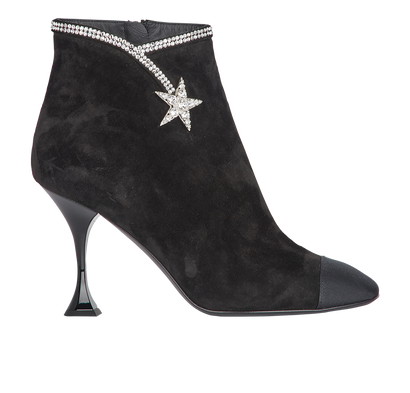 Chanel 20P Crystals Star Ankle Boots, front view