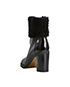 Chanel Fur Cuff Patent Ankle Boots, back view