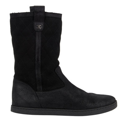 Chanel Quilted Boots, front view