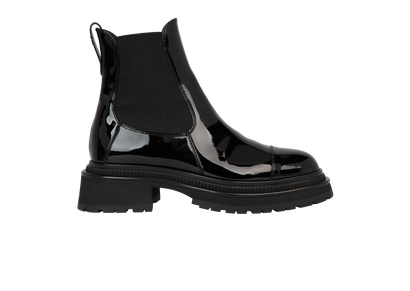 Chanel Patent Chelsea Boots, front view