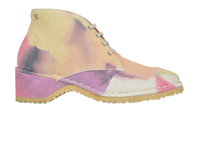 Chanel Dyed Suede Lace-Up Boots, front view